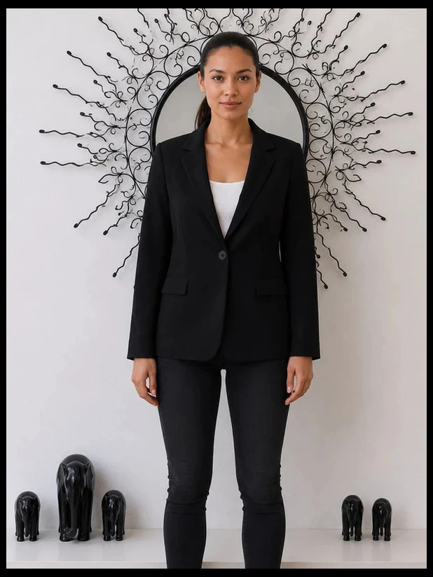 Blazer Pull & Bear Preto Clássico Chique - Tamanho S – photo 8